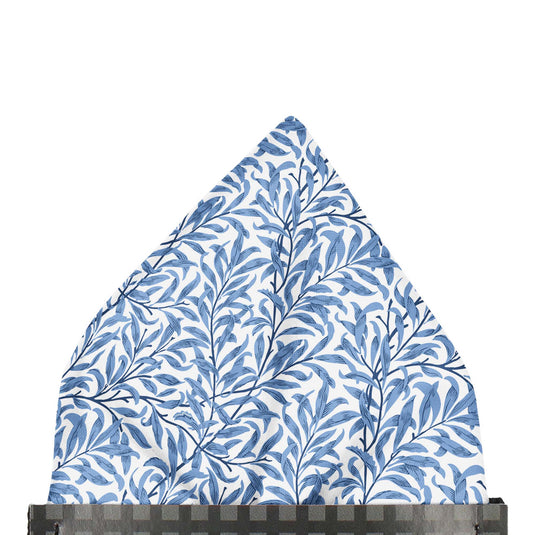 William Morris Willow Bough Blue & White Pre-Folded Pocket Square