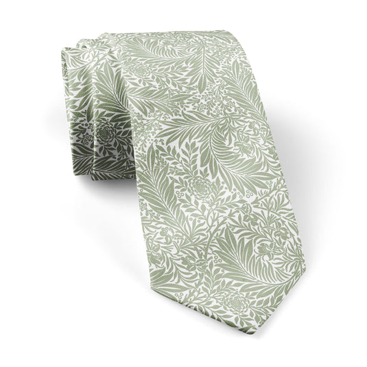 William Morris Larkspur Sage Green Tie