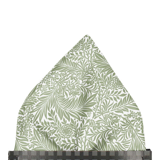 William Morris Larkspur Sage Green Pocket Square