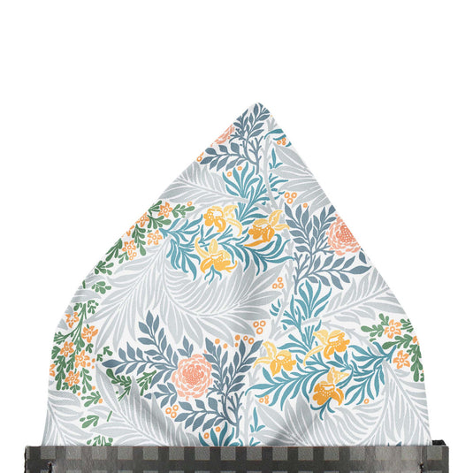 William Morris Larkspur Blue Multi Pre-Folded Pocket Square