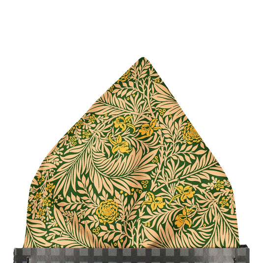 William Morris Larkspur Green Multi Pre-Folded Pocket Square