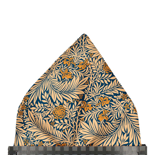 William Morris Larkspur Blue Pre-Folded Pocket Square