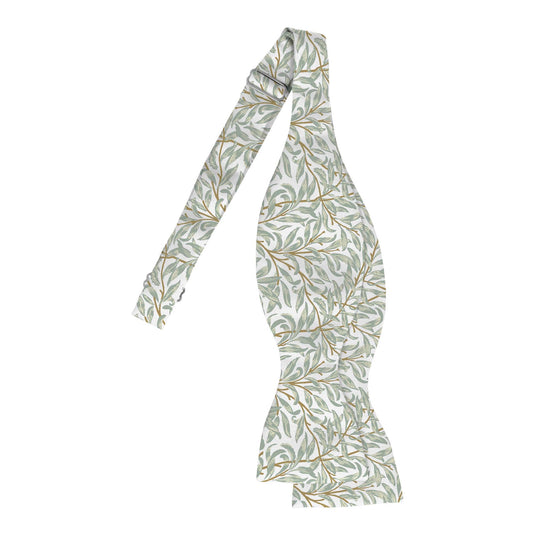 William Morris Willow Bough Sage & White Self-Tie Bow Tie
