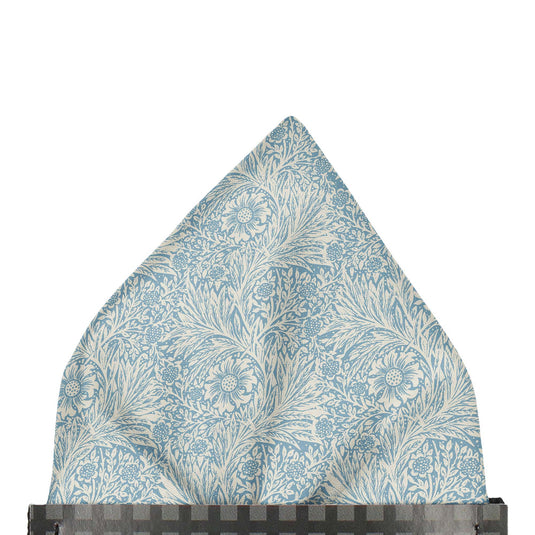 William Morris Marigolds Dusty Blue Pre-Folded Pocket Square