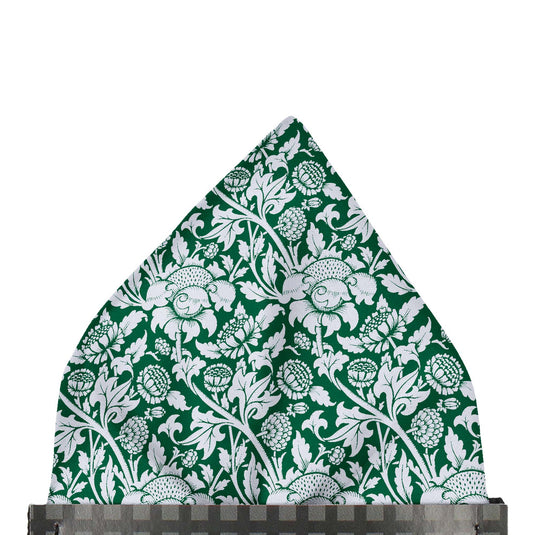 William Morris Sunflowers Green Pre-Folded Pocket Square