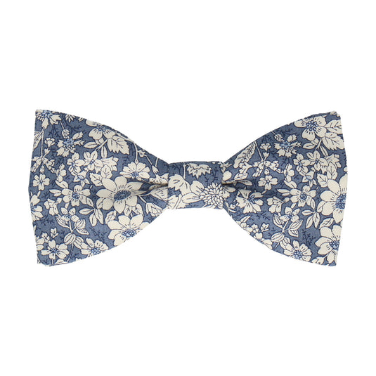 Copen Blue Floral Bow Tie