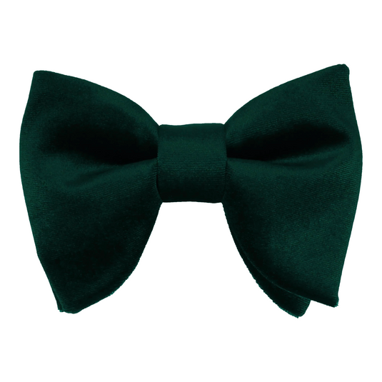 Bottle Green Large Evening Velvet Bow Tie