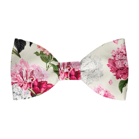 Pink Hydrangeas Oyster Cream Floral Wedding Bow Tie