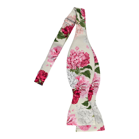 Pink Hydrangeas Oyster Cream Floral Wedding Tie