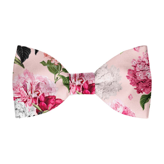 Pink and White Hydrangeas Floral Wedding Bow Tie