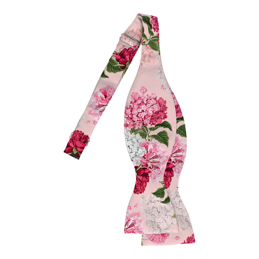 Pink and White Hydrangeas Floral Wedding Bow Tie