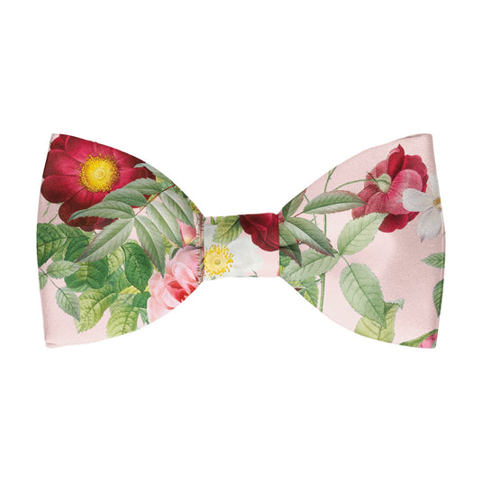 Pink & White Rose & Anemone Blossom Blush Pink Bow Tie
