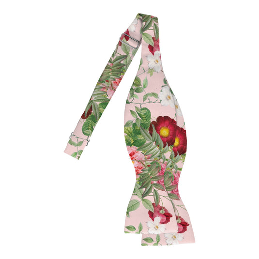 Pink & White Rose & Anemone Blossom Blush Pink Bow Tie