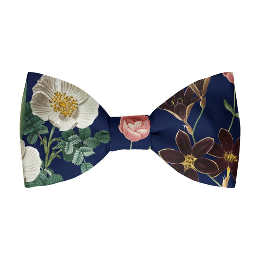 English Garden Multicolour Floral Prussian Blue Bow Tie