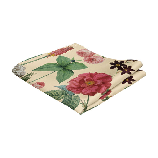 English Garden Multicolour Floral Cream Pocket Square