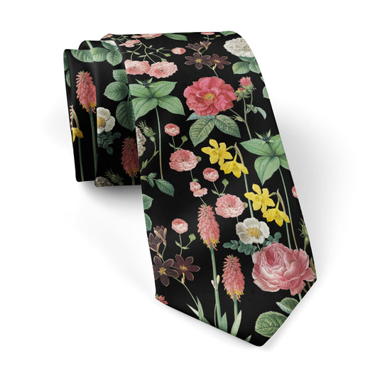 Border Plants Multicolour Floral Black Tie