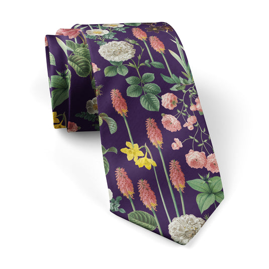 Border Plants Multicolour Floral Purple Tie