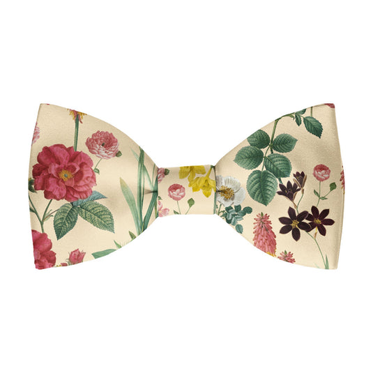 Border Plants Multicolour Floral Cream Bow Tie