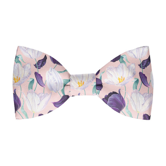 Blooming Tulip Flowers & Petals Blush Pink Bow Tie