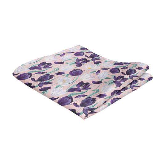 Blooming Tulip Flowers & Petals Blush Pink Pocket Square