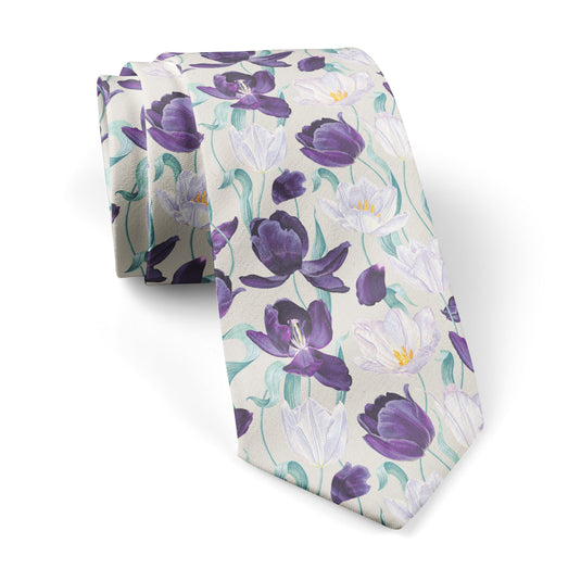 Blooming Tulip Flowers & Petals Parchment Tie