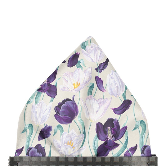 Blooming Tulip Flowers & Petals Parchment Pocket Square