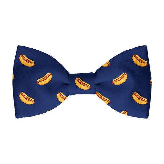 Hot Dogs Weiners Fast Food Navy Bow Tie
