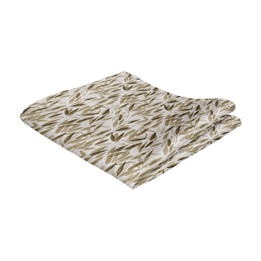 Abstract Watercolour Leaves Cream & Beige Pocket Square