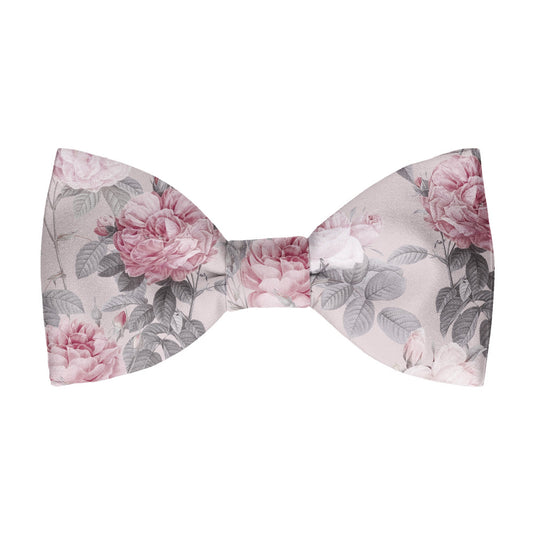 Vintage Floral Roses Blush Pink Bow Tie