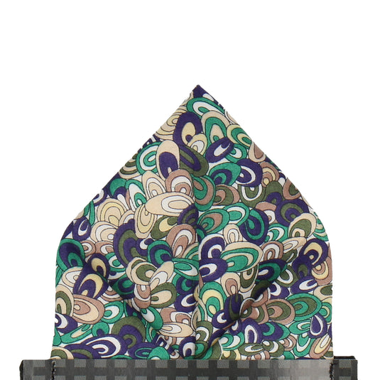 Rainbow Rave in Green (Liberty Fabrics) Pocket Square