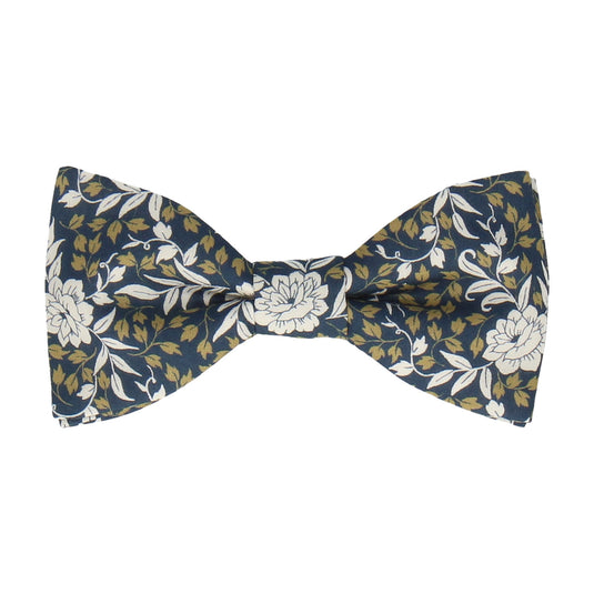 Blue & Gold Floral Liberty Bow Tie