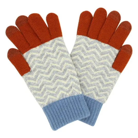 Red Tricolour Touchscreen Compatible Gloves