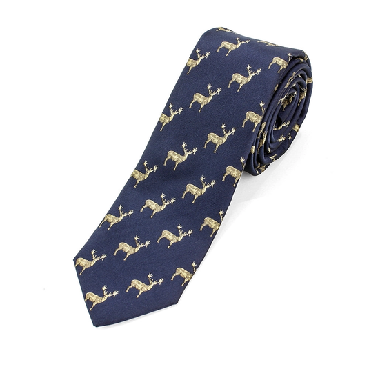 Navy Blue Stags Tie
