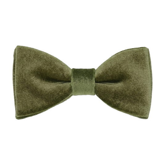 Light Olive Velvet Bow Tie