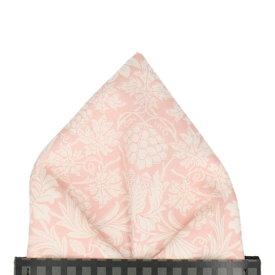 Pale Pink Floral Mortimer Liberty Cotton Pocket Square - Pocket Square with Free UK Delivery - Mrs Bow Tie