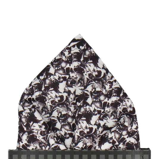 Monochrome Alba Liberty Cotton Pocket Square - Pocket Square with Free UK Delivery - Mrs Bow Tie