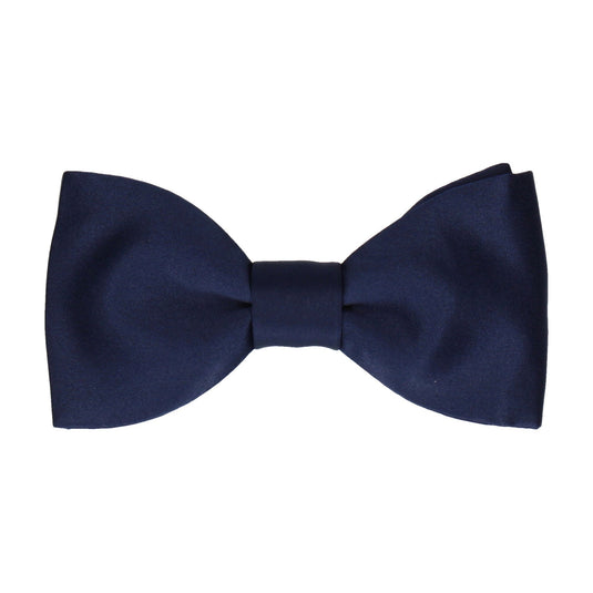 Midnight Blue Solid Plain Satin Bow Tie - Bow Tie with Free UK Delivery - Mrs Bow Tie