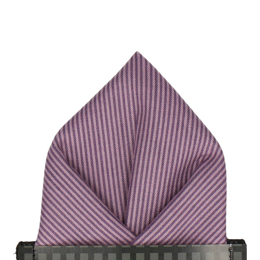 Purple Fine Stripe Cotton Pocket Square - Pocket Square with Free UK Delivery - Mrs Bow Tie