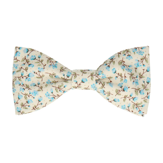 Light Blue & Off White Ditsy Floral Bow Tie - Bow Tie with Free UK Delivery - Mrs Bow Tie