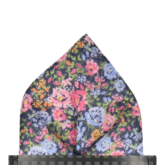 Colourful Busy Floral Pocket Square - Pocket Square with Free UK Delivery - Mrs Bow Tie
