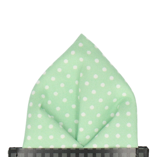 Light Green Polka Dots Pocket Square - Pocket Square with Free UK Delivery - Mrs Bow Tie