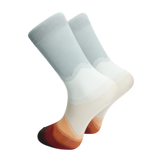 Muted Dusk Abstract Landscape Combed Cotton Socks