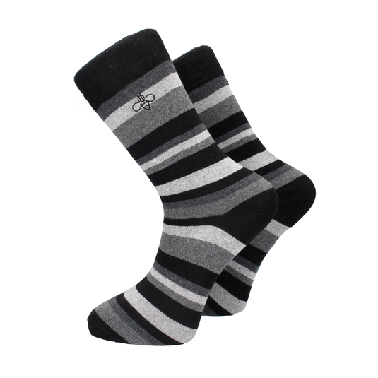 Lorenzo Grey Stripe Bamboo Socks - Socks with Free UK Delivery - Mrs Bow Tie