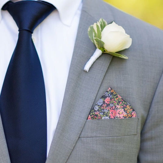 Colourful Busy Floral Pocket Square - Pocket Square with Free UK Delivery - Mrs Bow Tie