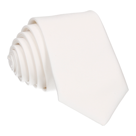 Solid Plain White Satin Tie - Tie with Free UK Delivery - Mrs Bow Tie
