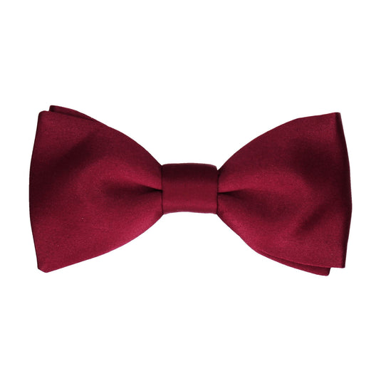 Burgundy Red Wine Plain Solid Satin Bow Tie - Bow Tie with Free UK Delivery - Mrs Bow Tie