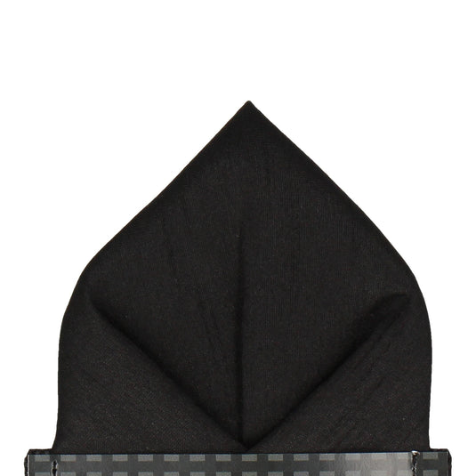 Black Faux Silk Pocket Square - Pocket Square with Free UK Delivery - Mrs Bow Tie