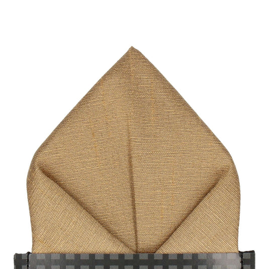 Antique Gold Faux Silk Pocket Square - Pocket Square with Free UK Delivery - Mrs Bow Tie