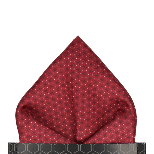 Red Tiny Cross Pattern Pocket Square - Pocket Square with Free UK Delivery - Mrs Bow Tie
