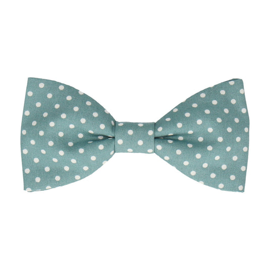 Sea Green Polka Dots Cotton Bow Tie - Bow Tie with Free UK Delivery - Mrs Bow Tie